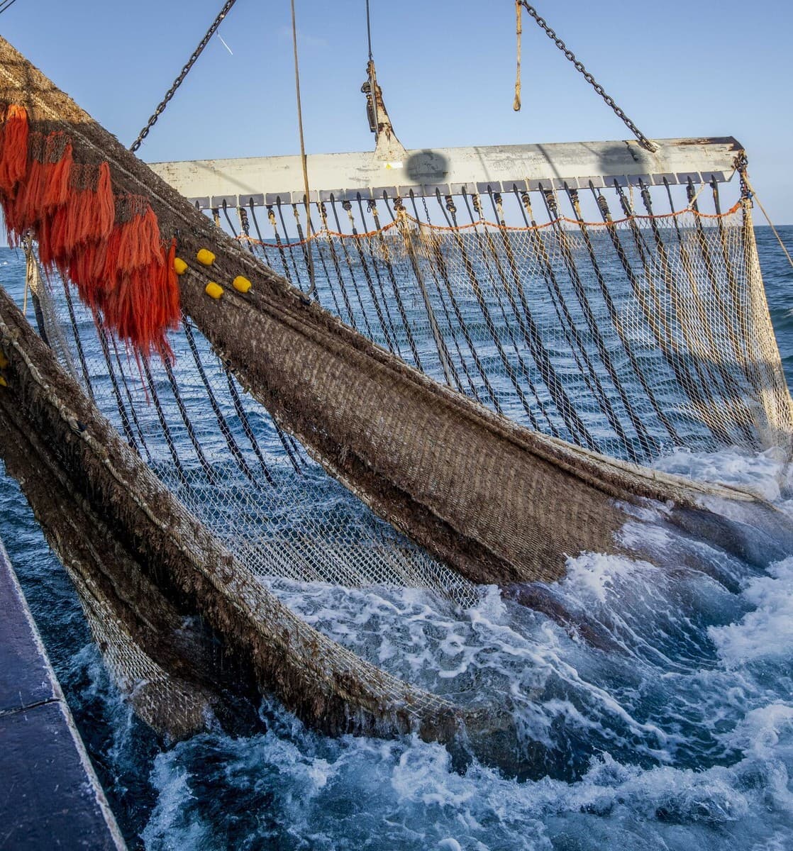 Netten in gebruik op zee